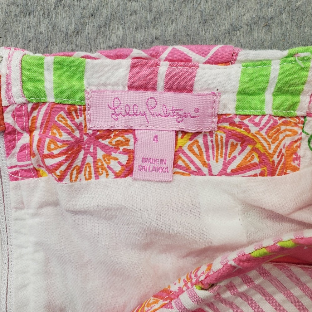 Lilly Pulitzer Karlo Mini Party Skirt Womens 4 Multicolor Geometric Back Zip‎ - Picture 5 of 8